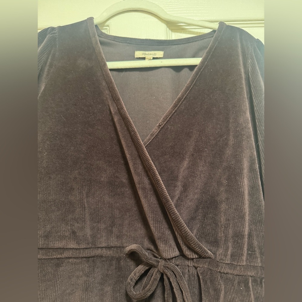 Madewell Velvet Ballet Wrap Top in Deep Purple - Picture 8 of 8